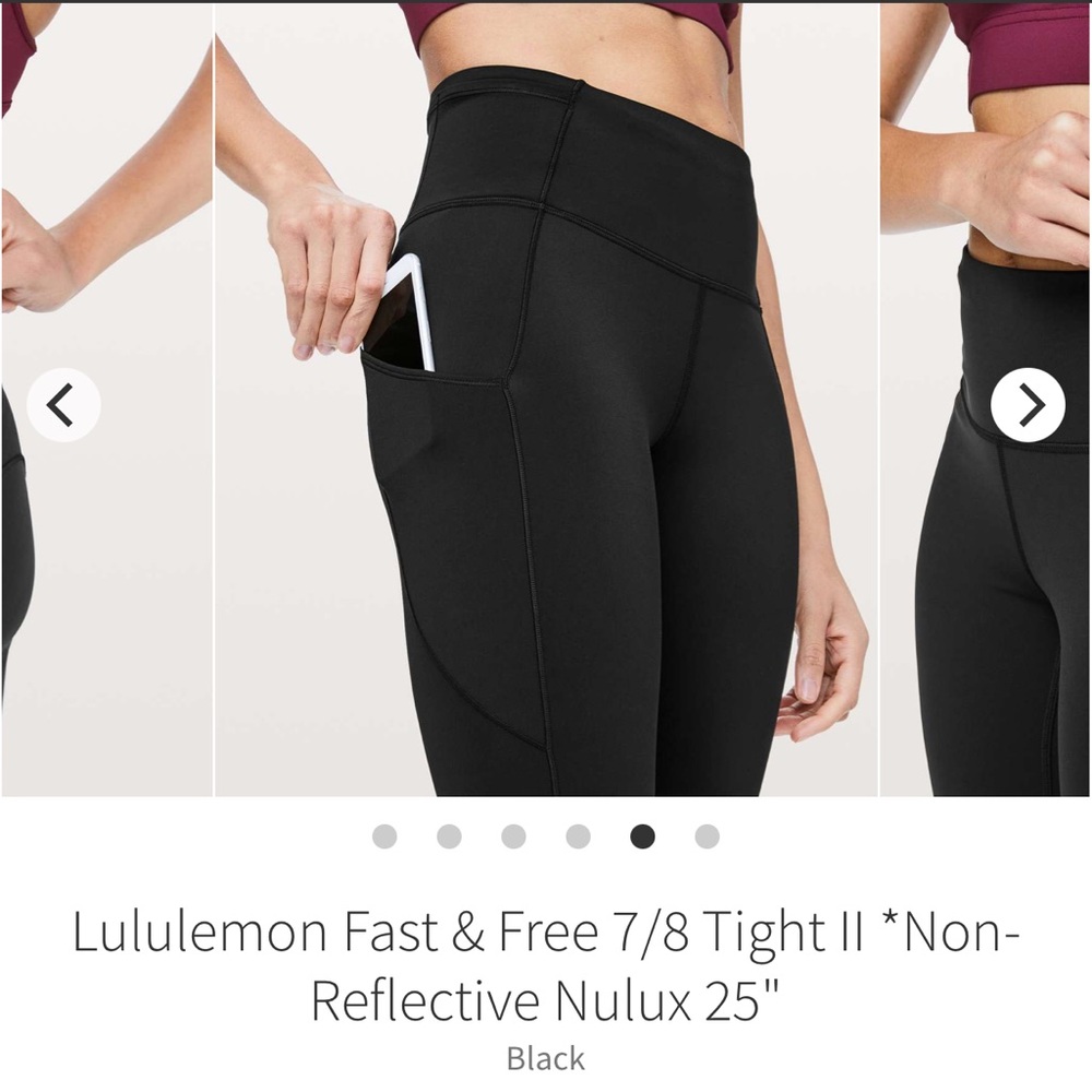 Lululemon Athletica Black Fast & Free 7/8 & instill bundle size women’s 8 EUC - Picture 8 of 9